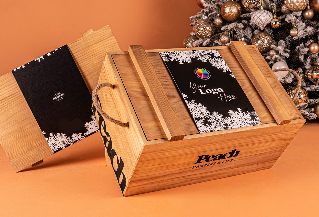 The Branded Golden Crate Christmas Hamper with Alcohol-Free Trio