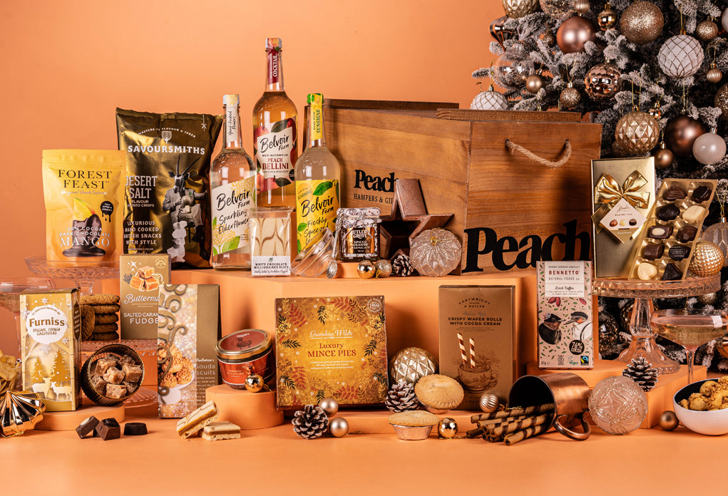 The Branded Golden Crate Christmas Hamper with Alcohol-Free Trio