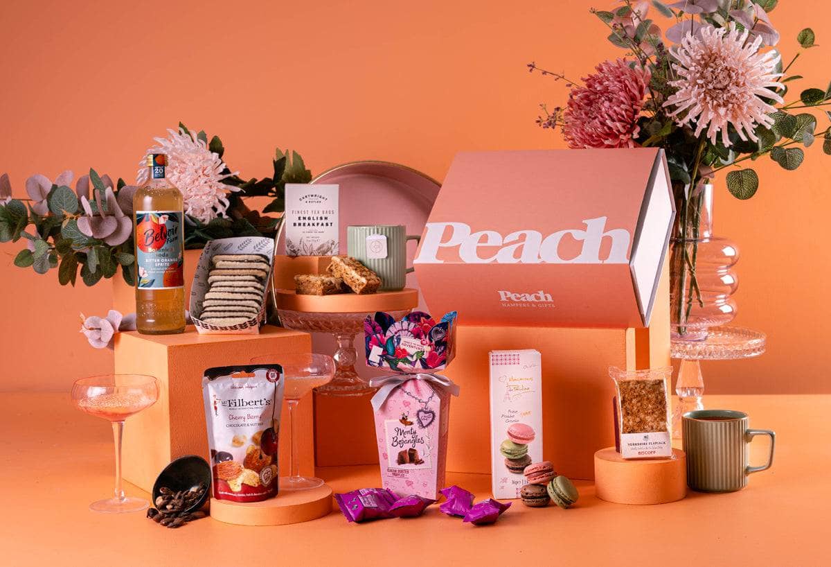 Peach Hampers Corporate Hampers Alcohol-Free Duo Lots of Hugs Personalised Hamper