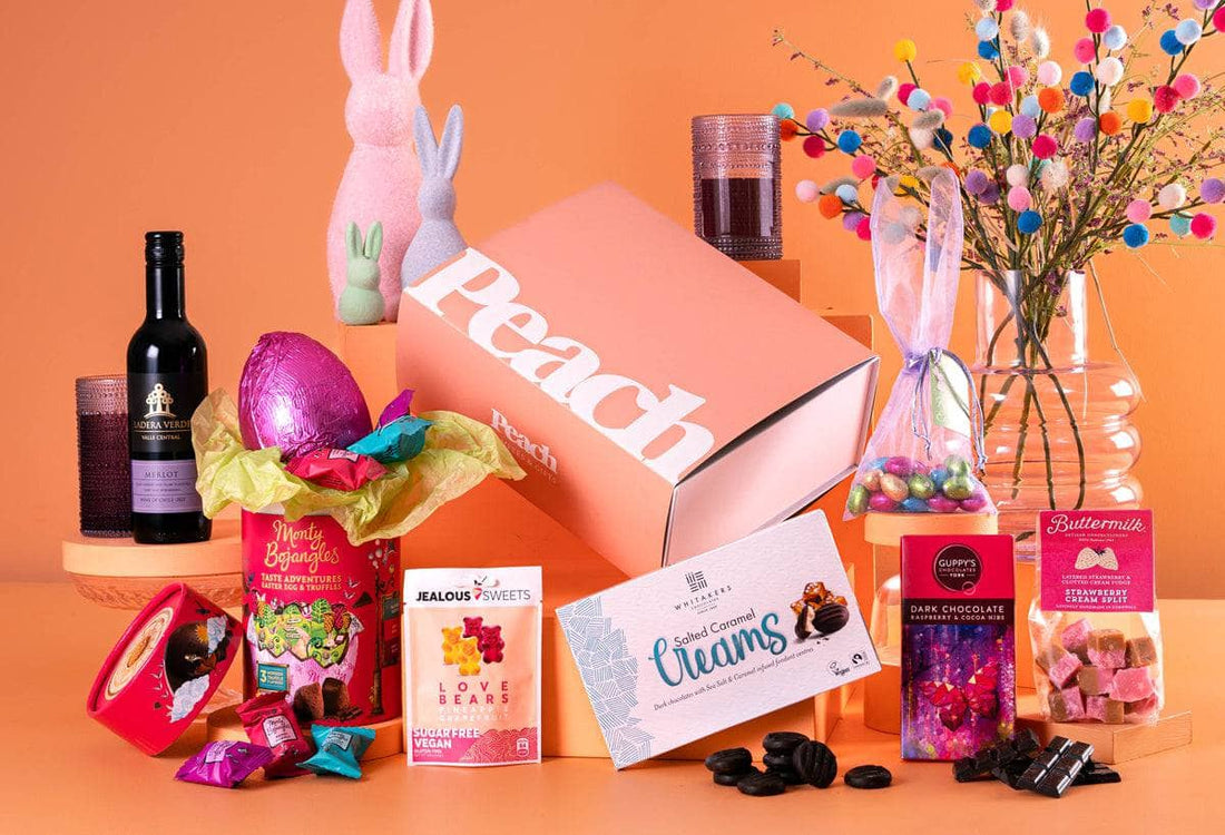 Peach Hampers Corporate Hampers The Eggcelent Corporate Easter Hamper with Red Wine