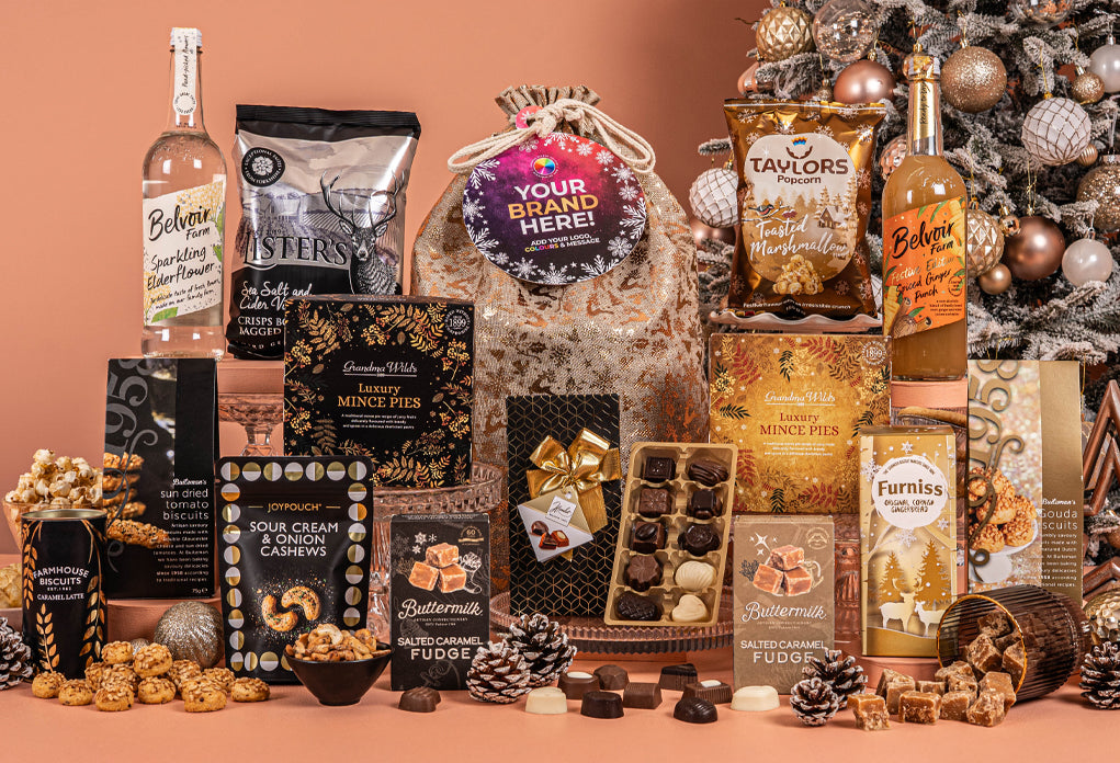 Christmas Office Sharing Hamper With Drinks &amp; Bespoke Branding