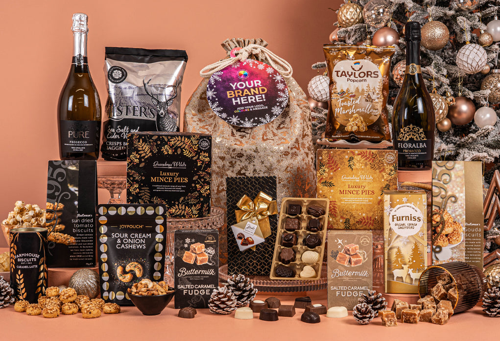 Christmas Office Sharing Hamper With Drinks &amp; Bespoke Branding