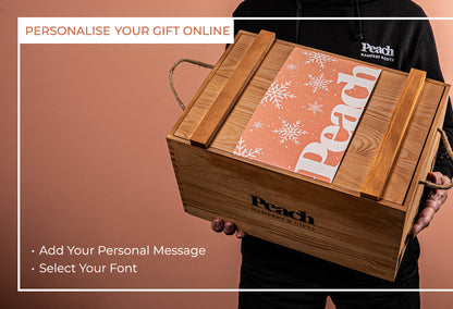 The Personalised Golden Crate Hamper with Wine Duo &amp; Spiced Ginger Punch