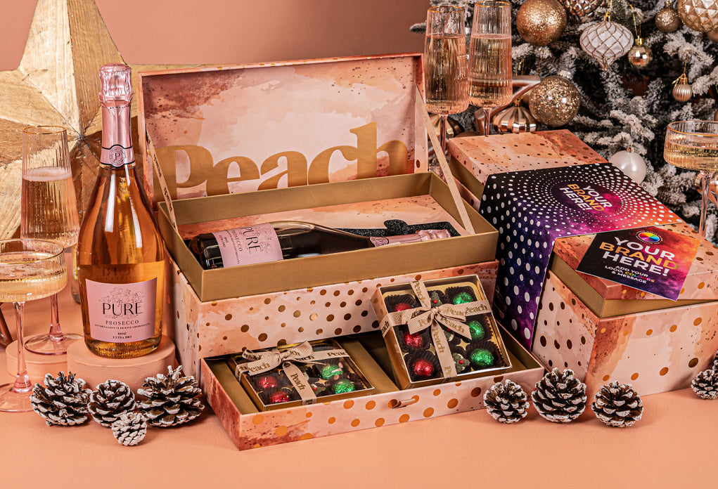 The Rose Prosecco &amp; Chocolate Gift Box with Bespoke Branding
