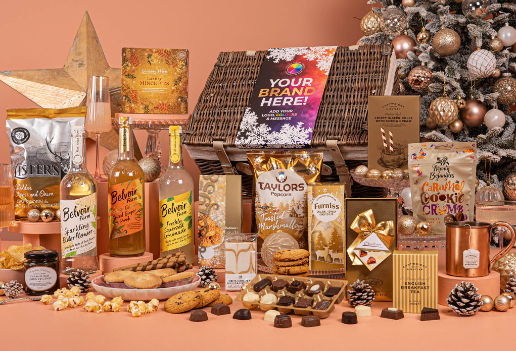 The Christmas Feast Hamper with Alcohol-Free Trio &amp; Bespoke Branding