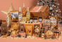 The Personalised Golden Crate Hamper with Alcohol-Free Trio