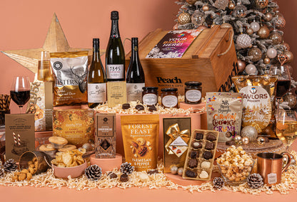 The Branded Golden Crate Christmas Hamper with Champagne