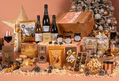 The Personalised Golden Crate Hamper with Champagne