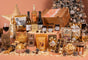 The Personalised Golden Crate Hamper with Wine Duo & Spiced Ginger Punch