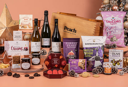 The Branded Golden Crate Christmas Hamper with Champagne