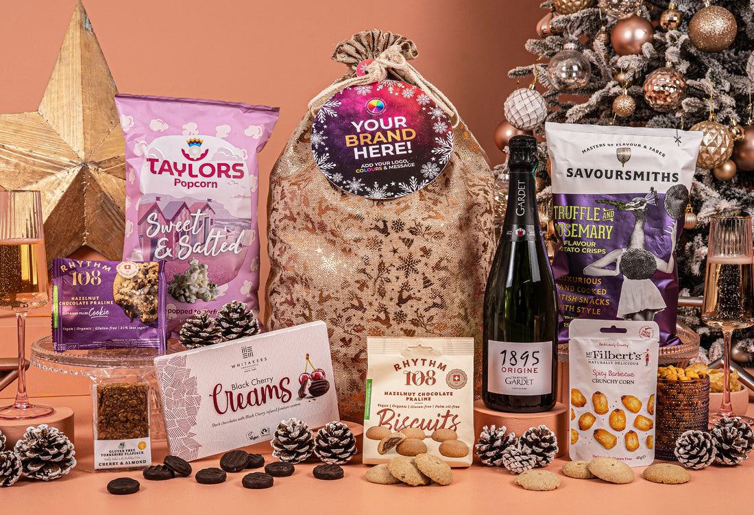 The Taste Of Christmas Hamper with Bespoke Branding - Award-Winning Champagne - Vegan & Gluten-Free