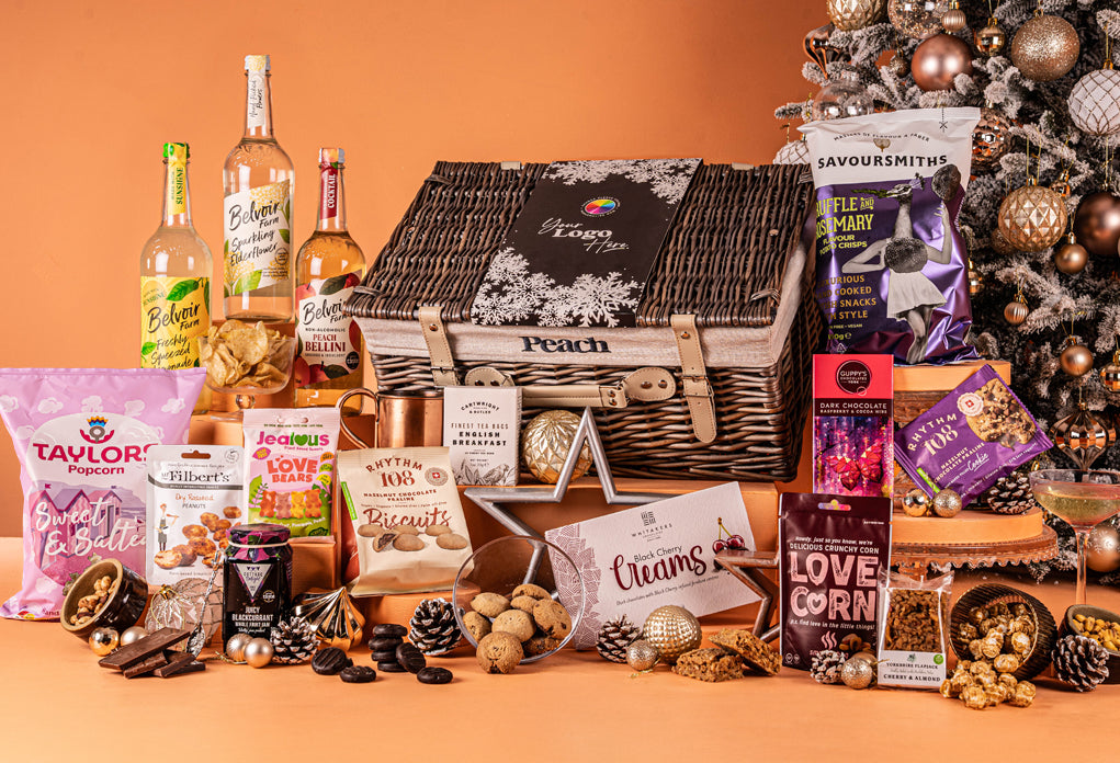 The Branded Vegan &amp; Gluten Free Christmas Feast Hamper with Alcohol-Free Trio